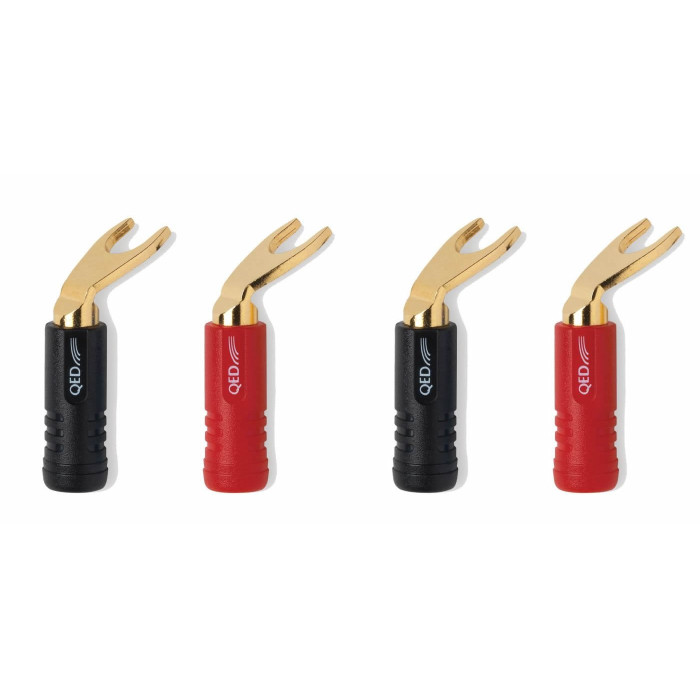 QED Screwloc ABS DUO SPADE Set (2 x Rood / 2 x Zwart)