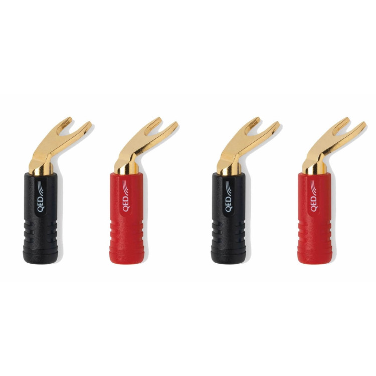QED Screwloc ABS DUO SPADE Set (2 x Rood / 2 x Zwart) QED Screwloc ABS DUO SPADE Set (2 x Rood / 2 x Zwart)