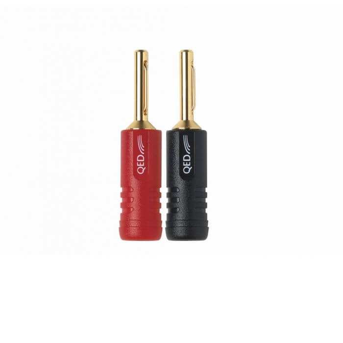 QED Screwloc ABS 4MM PLUG Set (1 x Red / 1 x Black)
