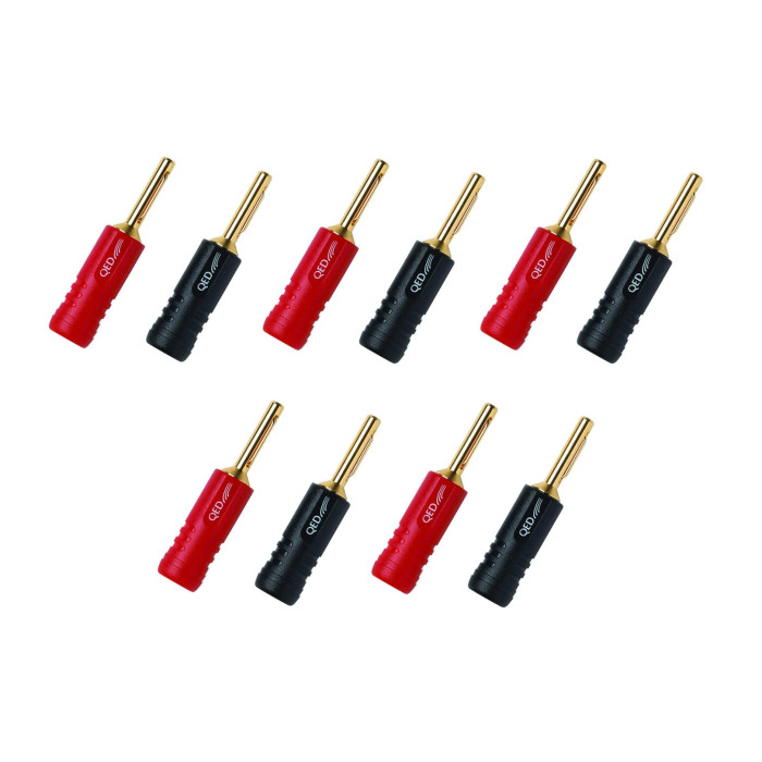 QED Screwloc ABS 4MM PLUG Set (5 x Rood / 5 x Zwart)