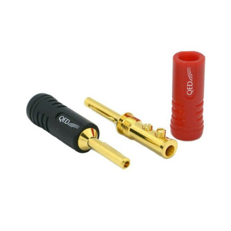 QED Screwloc ABS 4MM PLUG Set (2 x Rood / 2 x Zwart)
