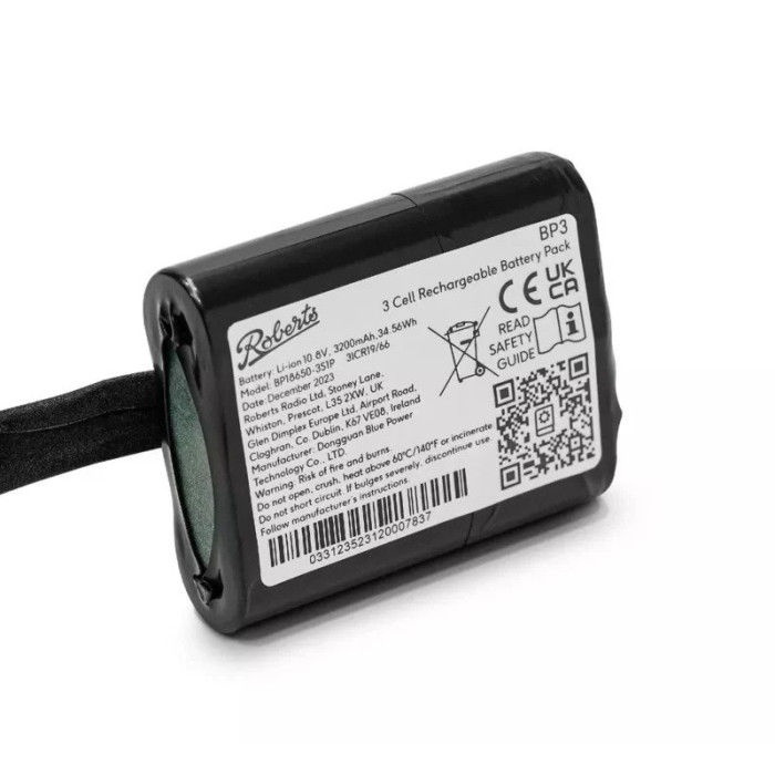 Roberts BP3 battery pack for Revival Icon, Stream 95i, Rambler Classic and Rambler Max