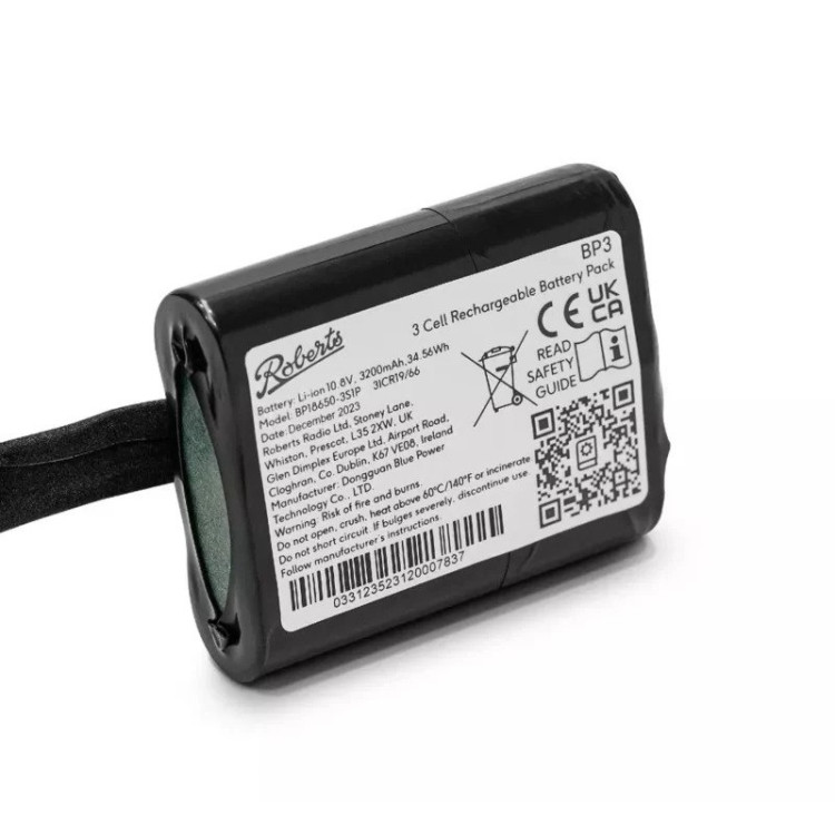 Roberts BP3 battery pack for Revival Icon, Stream 95i, Rambler Classic and Rambler Max