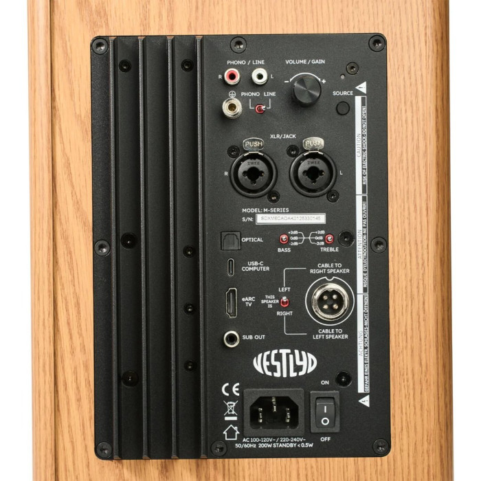 Vestlyd M6C Active - Eik (per paar)