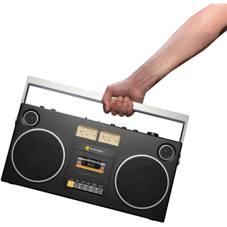 We Are Rewind CURTIS, draagbare BT speaker, cassette/recorder, zwart